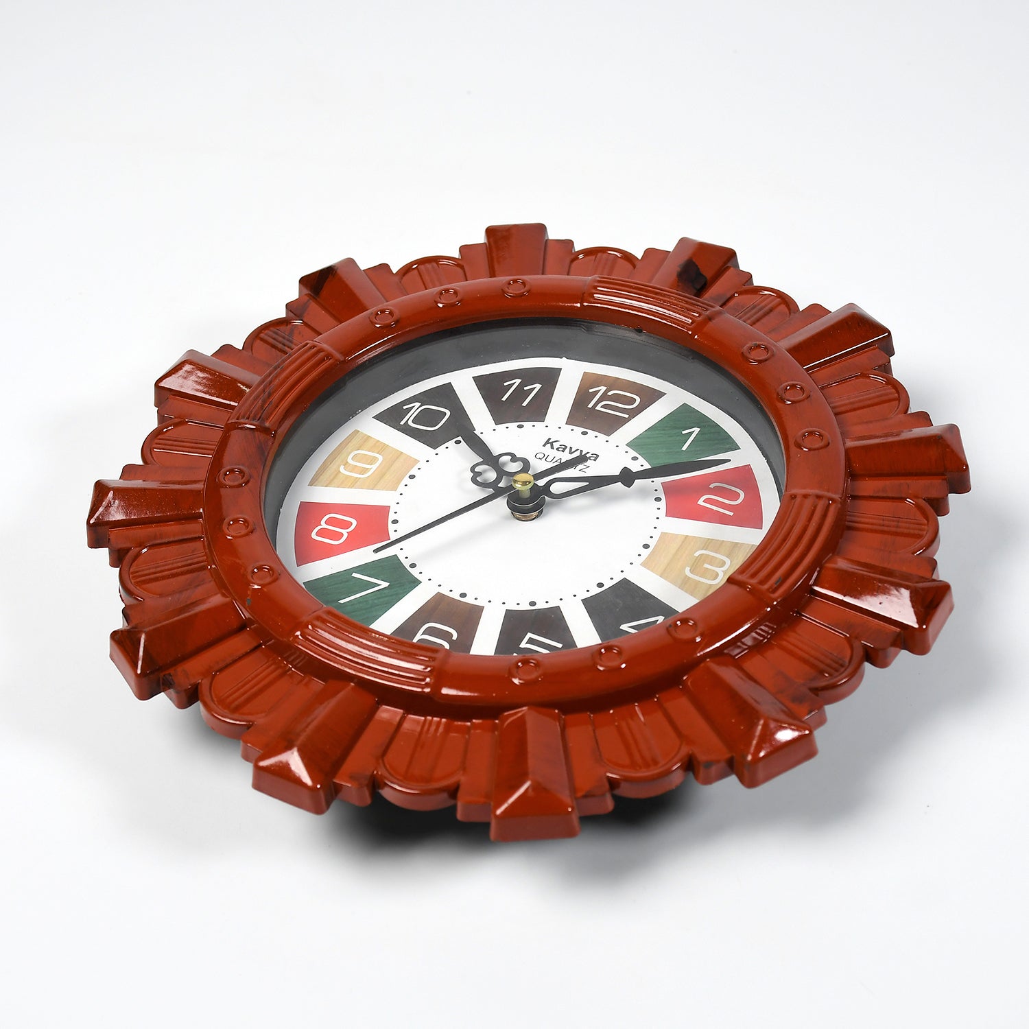 4918 Wooden Look Designer Wall Clock Plastic Decorative Latest Wall Clock Battery Operated Round Easy to Read for Room/Home/Kitchen/Bedroom/Office/School DeoDap 4918 Wooden Look Designer Wall Clock Plastic Decorative Latest Wall Clock Battery Operated Round Easy to Read for Room/Home/Kitchen/Bedroom/Office/School DeoDap